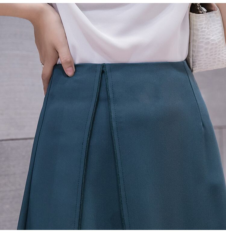 【bottoms】着痩せ無地レディースファッション不規則Aラインハイウエストスカート