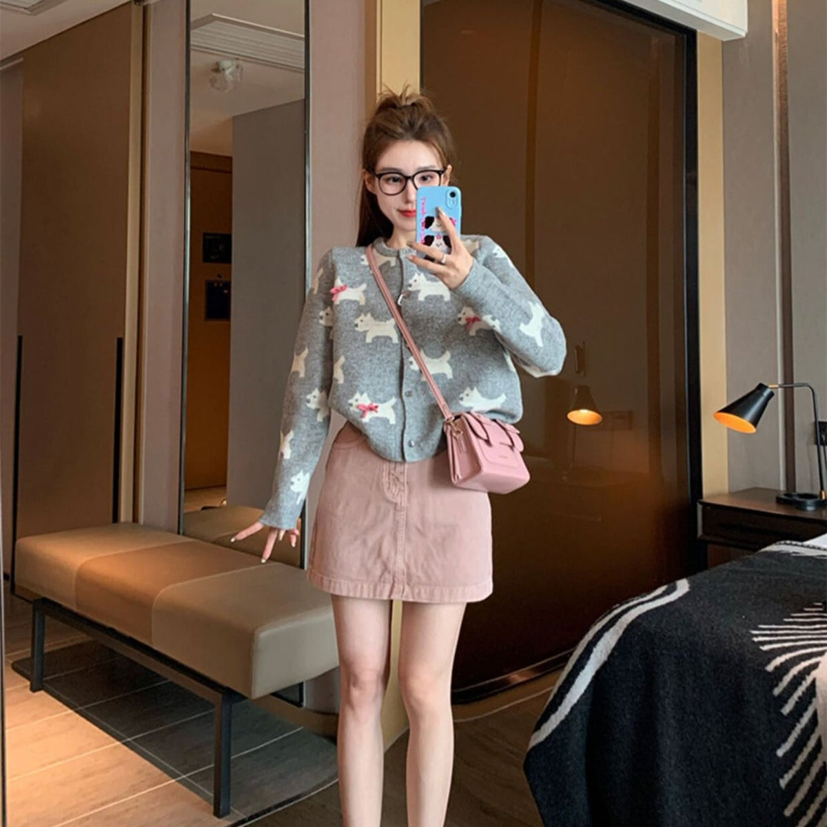 【outer】カートゥーンニットカーデ M26326