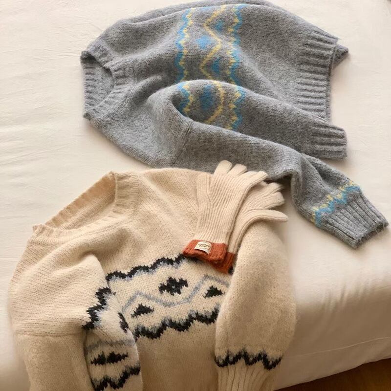 【tops】ジャカードニットセーター M27175