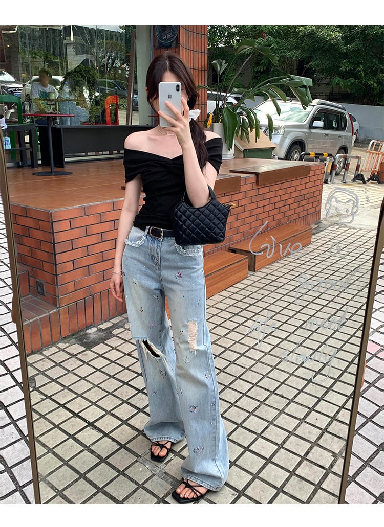 【tops】ボートネックTシャツ M24877