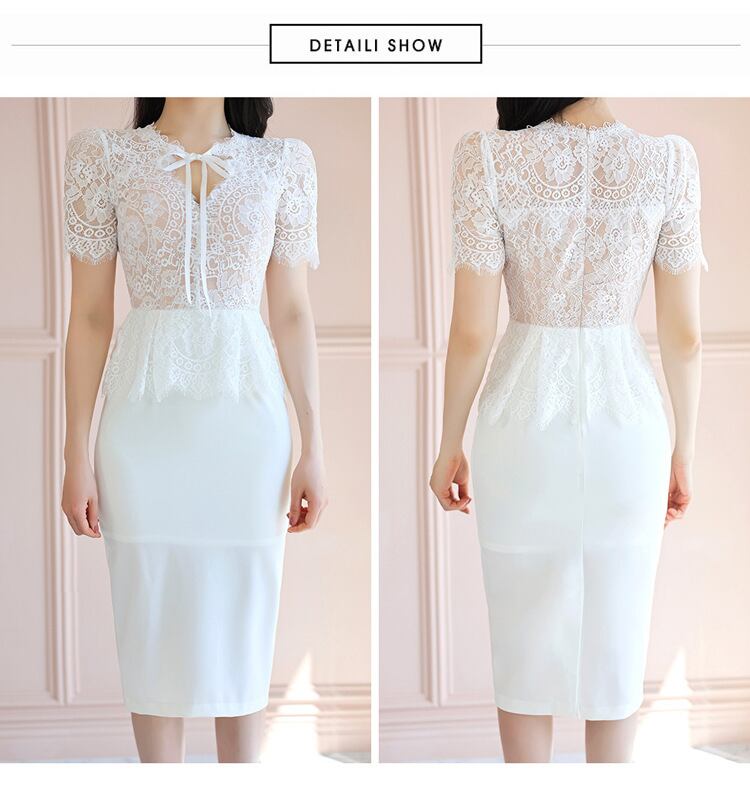 【dress】レース切り替えフリルワンピース G21536