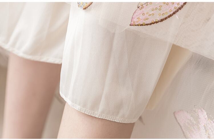 【bottoms】清新合わせやすい気質満点レトロ合わせやすい着痩せメッシュスカート