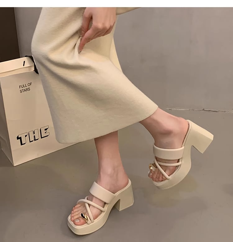 【shoes】2色厚底スリッパF7498