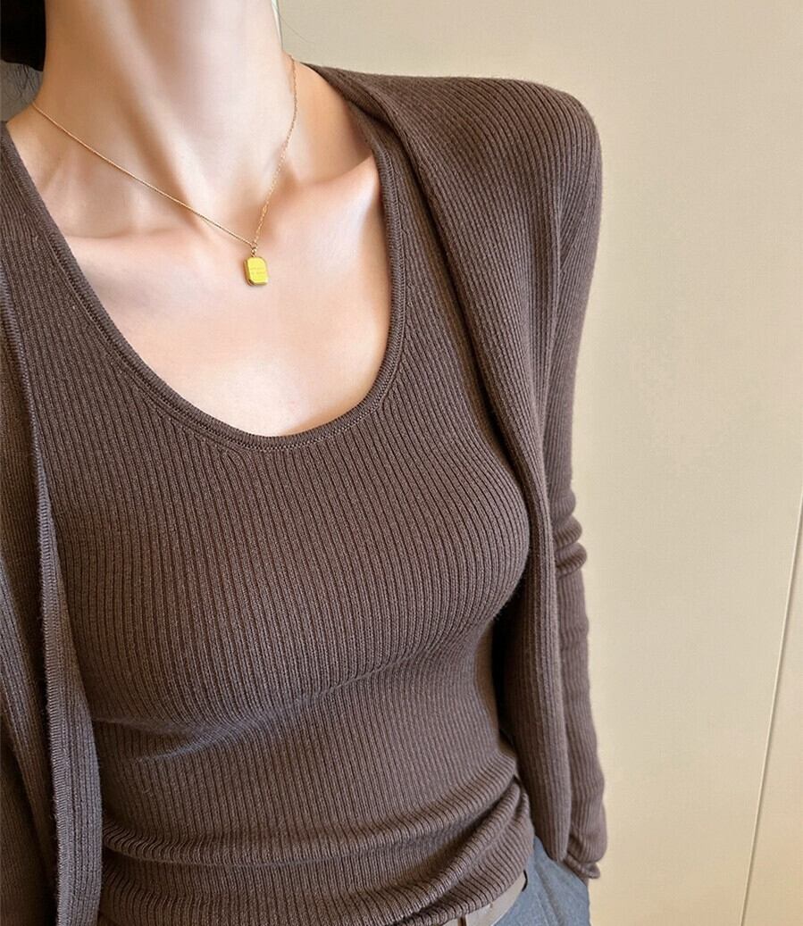 【set】カーディガン×タンクトップニットセット N2811
