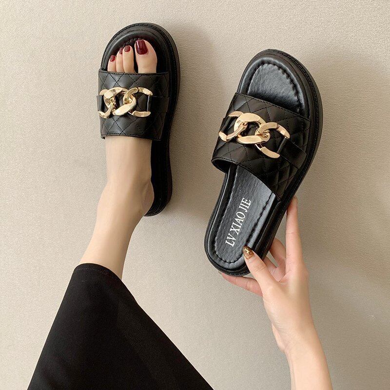 【shoes】絶対流行2色INS風超人気履きやすいキレー目韓国ファションサンダルスリッパF2367