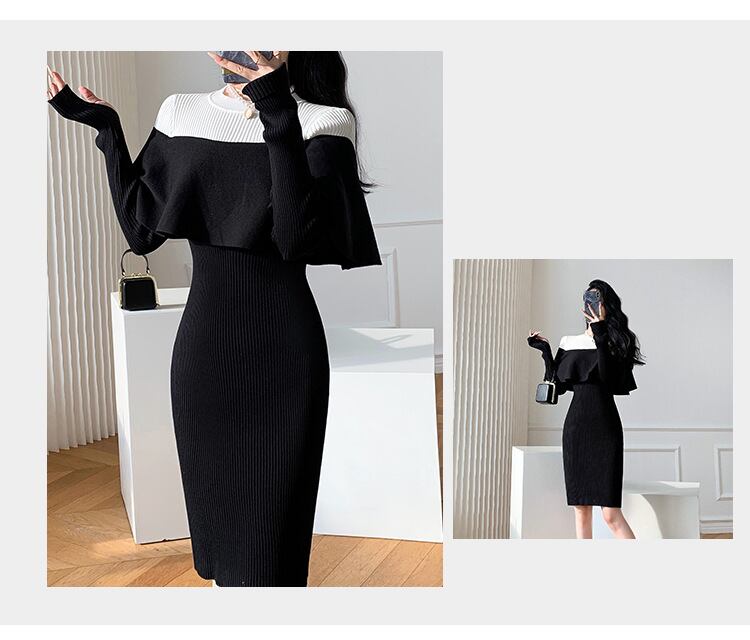 【dress】フリルニットワンピース M19159