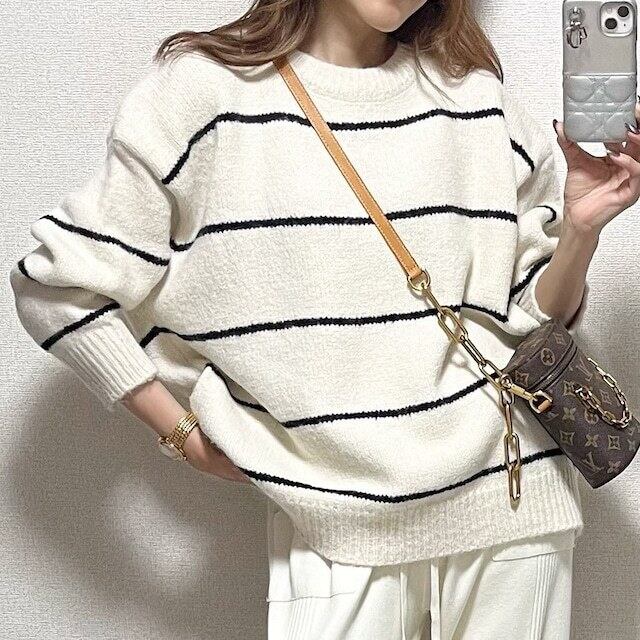 【tops】クルーネックニットセーター M18571