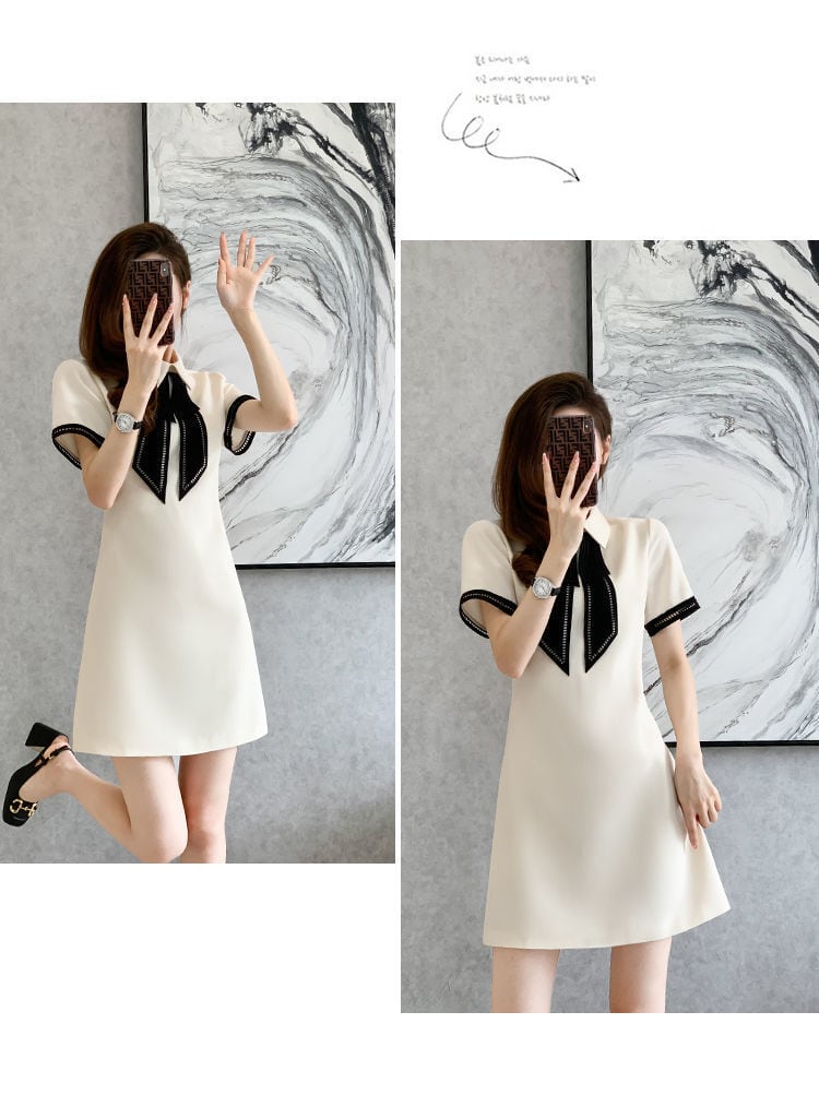 【dress】フランス風気質満点デザイン低身長にオススメ高級感着痩せレディースワンピース G13111