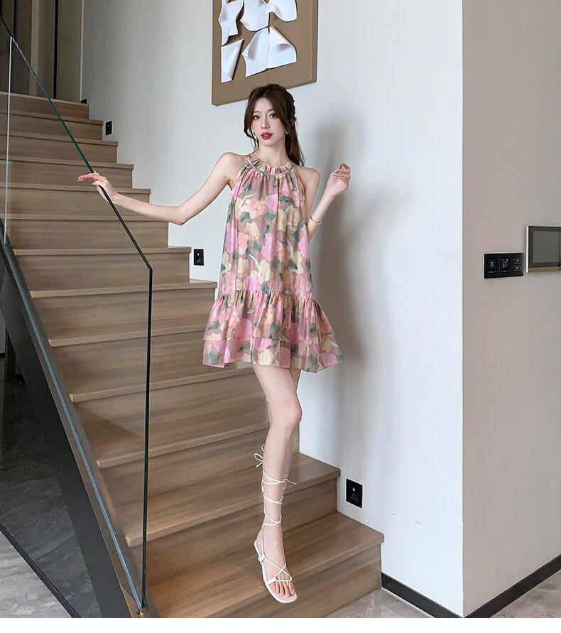 【dress】ホルターネック海旅行ワンピース G20322