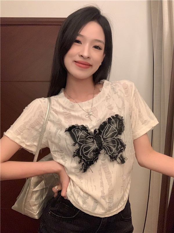 【tops】デザインリボンTシャツG21552