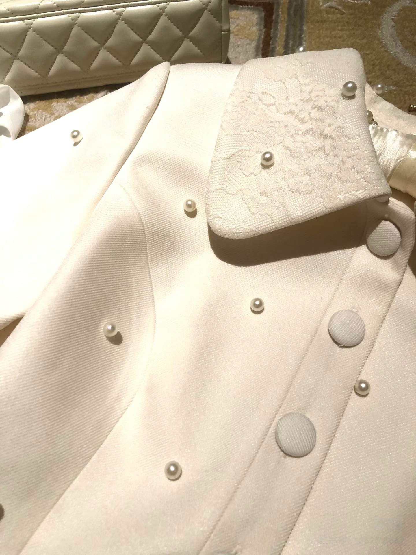 【set】パール付きショートジャケット×ロングスカートセット N3401