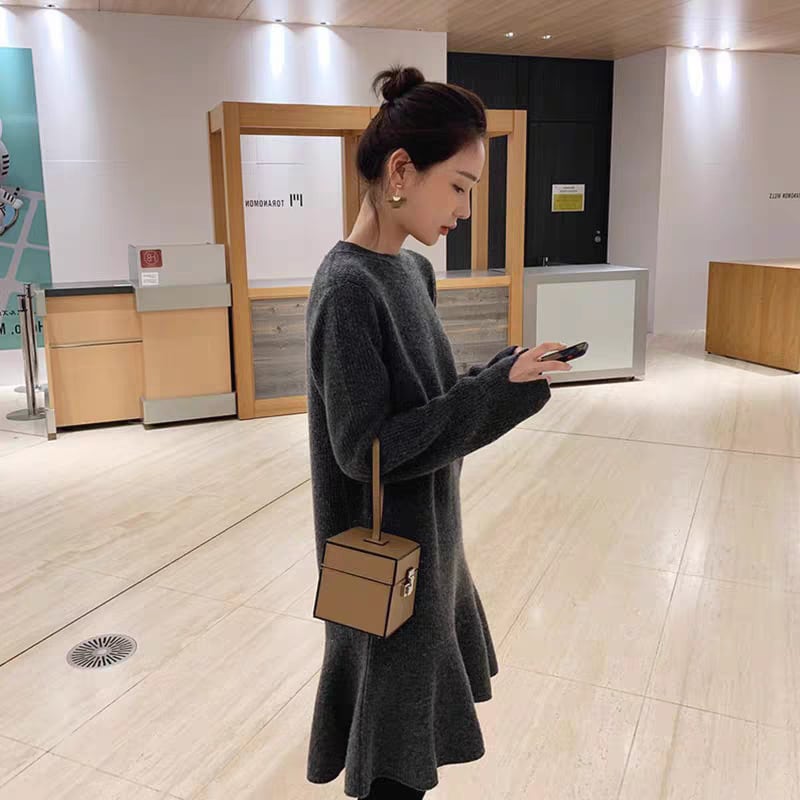 【dress】フリルニットワンピース M26194
