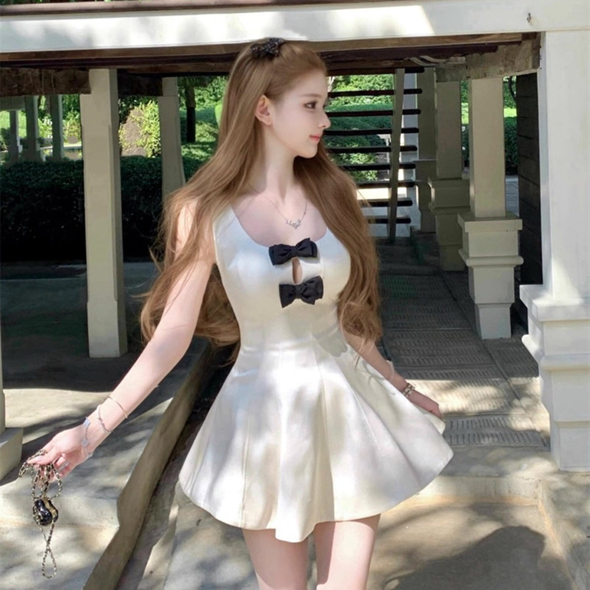 【dress】リボンミニワンピース N3547