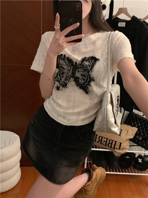 【tops】デザインリボンTシャツG21552