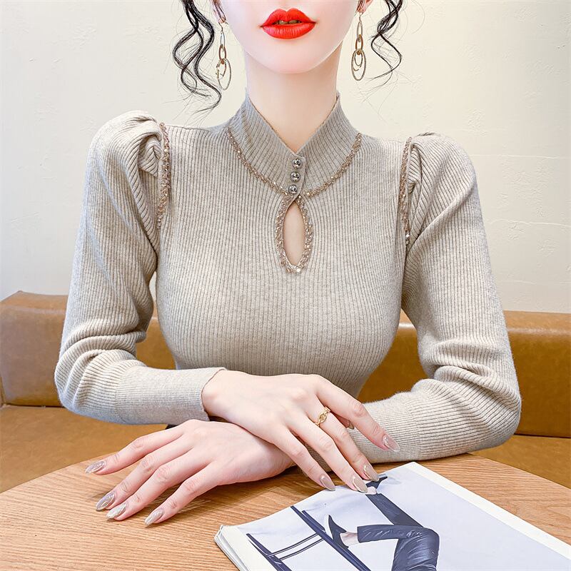 【tops】ビジューニットトップス M28221