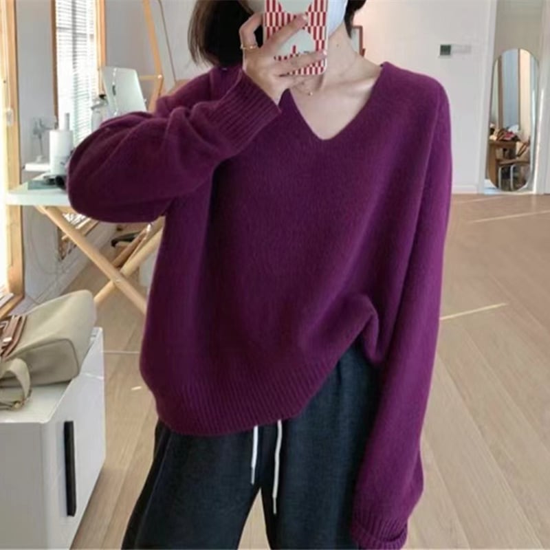 【tops】Vネックニットセーター M26429