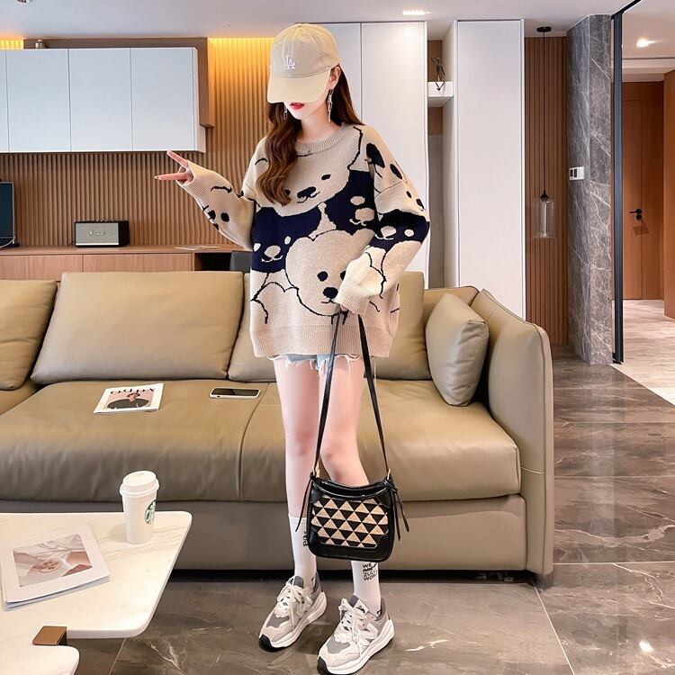 【tops】クルーネックニットセーター M18632