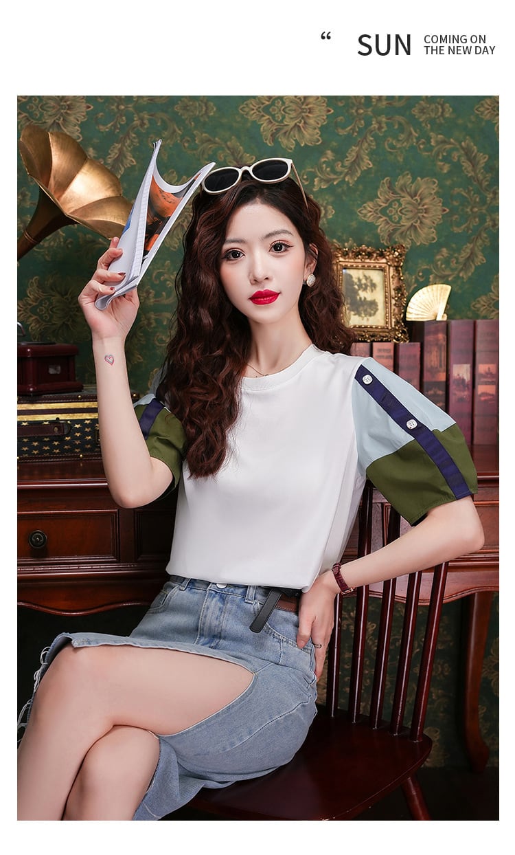 【tops】カラーマッチングTシャツG21331