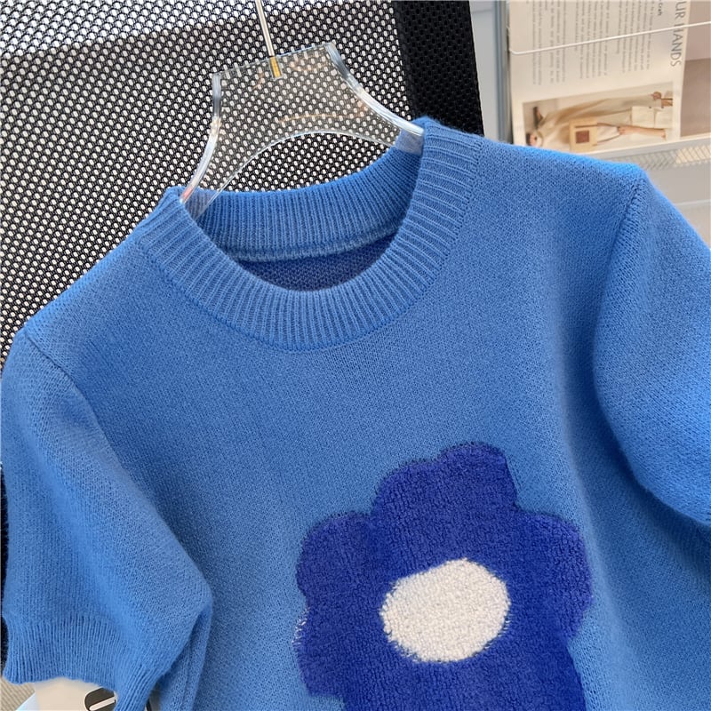 【tops】2色ボーダー柄ニットF7218