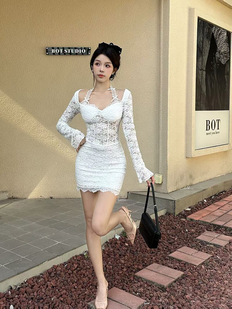 【dress】カットワークレースワンピース M28311