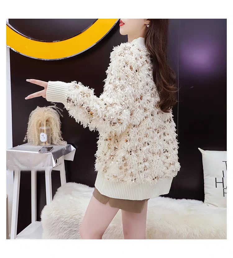 【tops】スパンコールニットセーター M25751