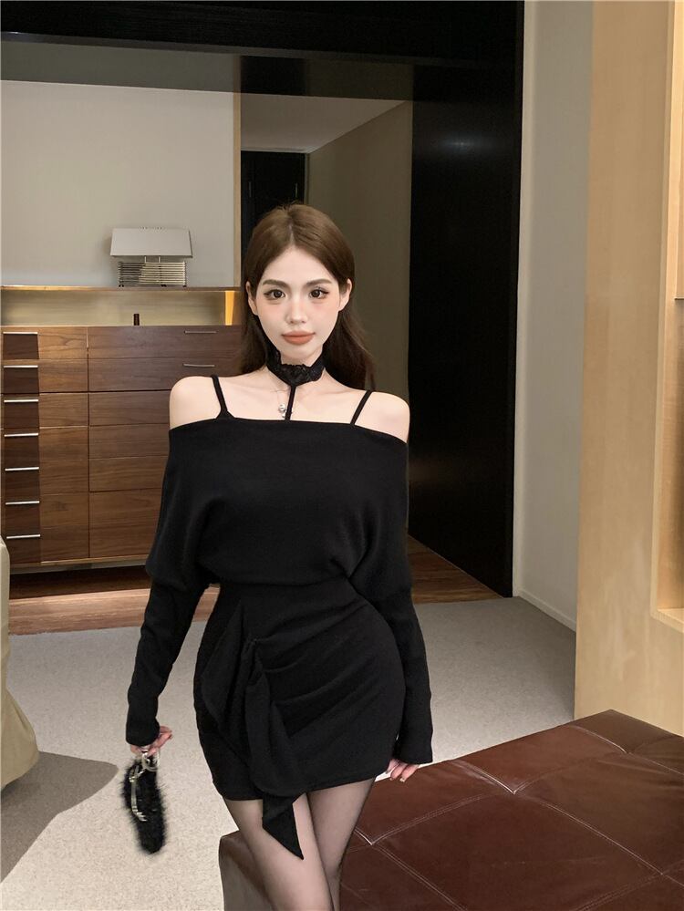 【dress】人気デザインニットワンピース M28717