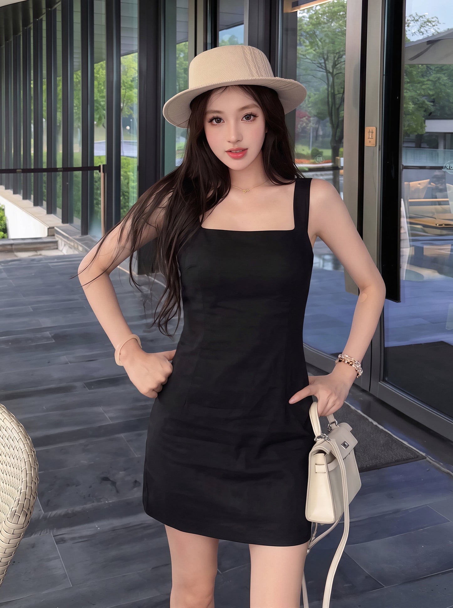【dress】リネンキャミワンピース Q8793