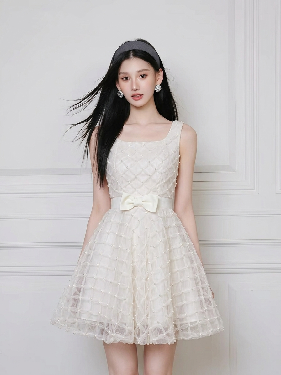【dress】パールチュールミニワンピース N3742