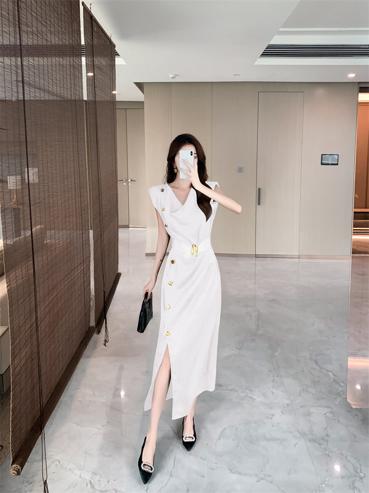 【dress】VネックノースリーブワンピースG22404