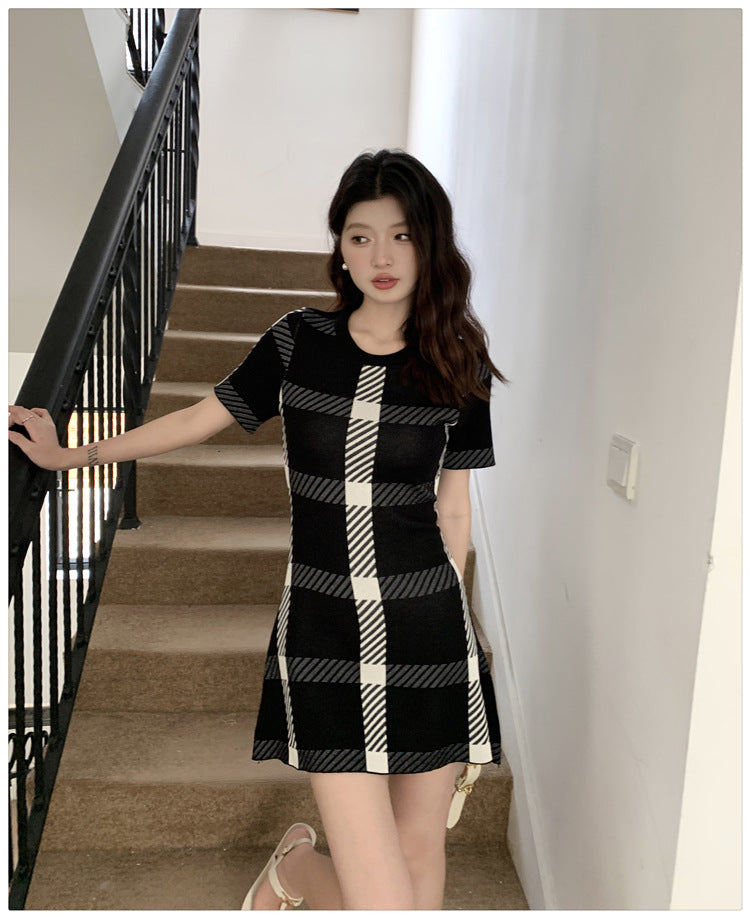 【dress】ラウンドネックニットワンピースG22117