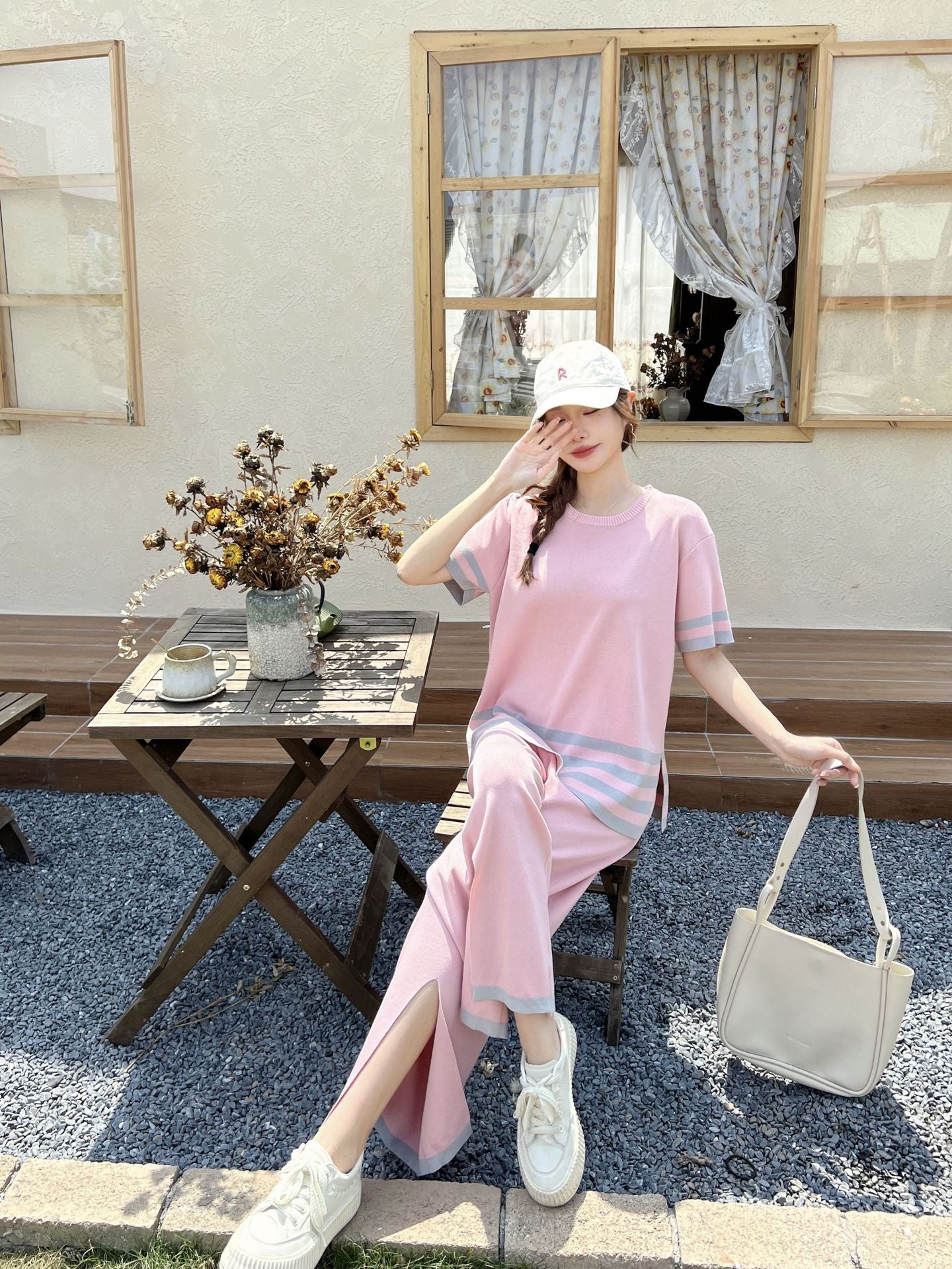 【set】ニットトップス+ガウチョパンツ2点セットG21922