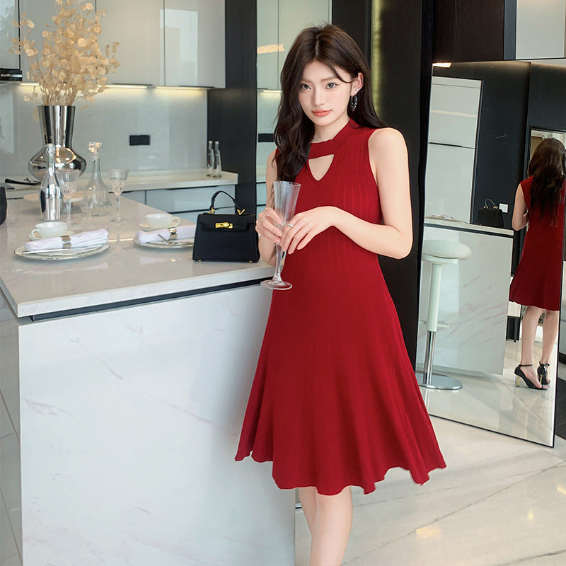 【dress】VネックニットワンピースG22106
