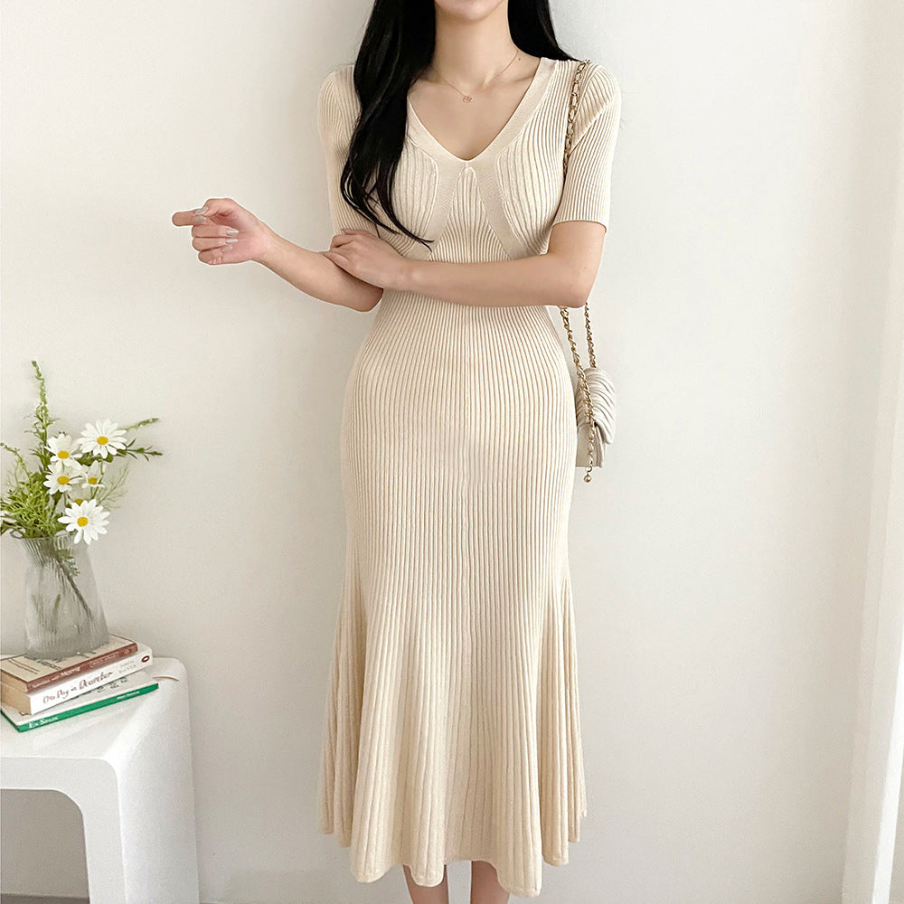 【dress】VネックニットワンピースG21815