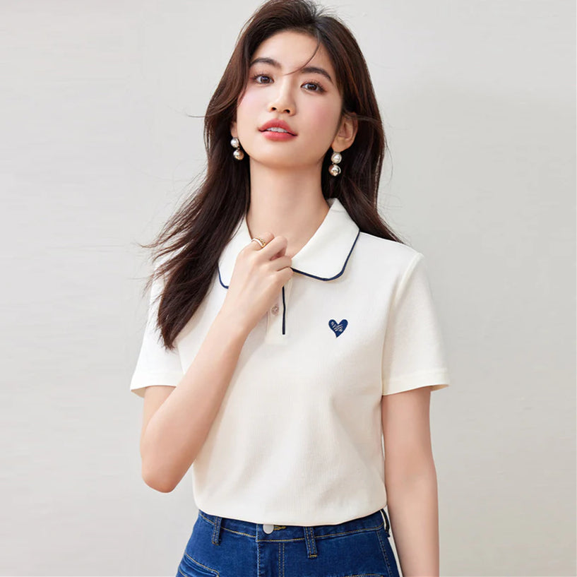 【tops】POLOネック合わせやすいTシャツG21961