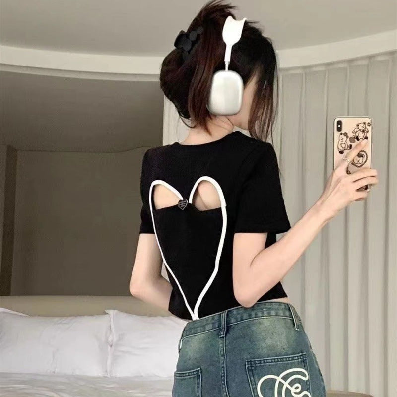 【tops】ハート柄TシャツG22036