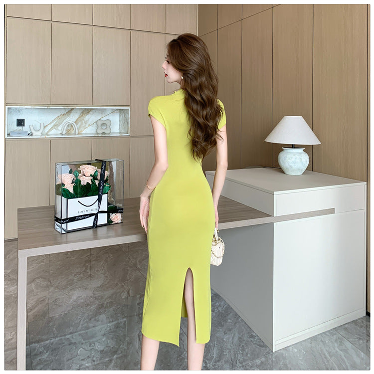 【dress】透かし彫りニットワンピースG21834