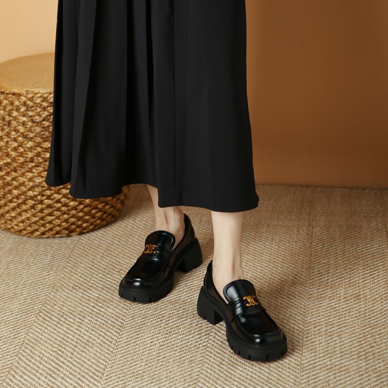 【shoes】チャンキーヒールフラットシューズF8044