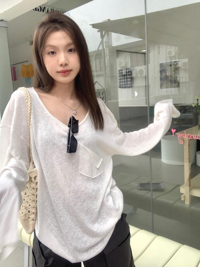 【tops】長袖ゆったりTシャツF7884