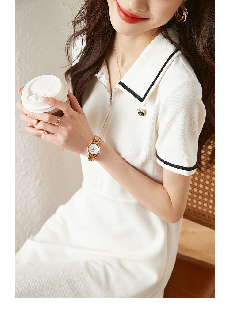 【dress】ファッション折り襟デートワンピースG21935