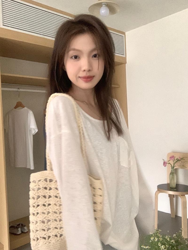 【tops】長袖ゆったりTシャツF7884