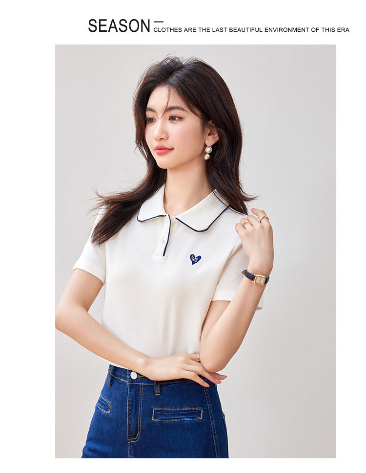 【tops】POLOネック合わせやすいTシャツG21961