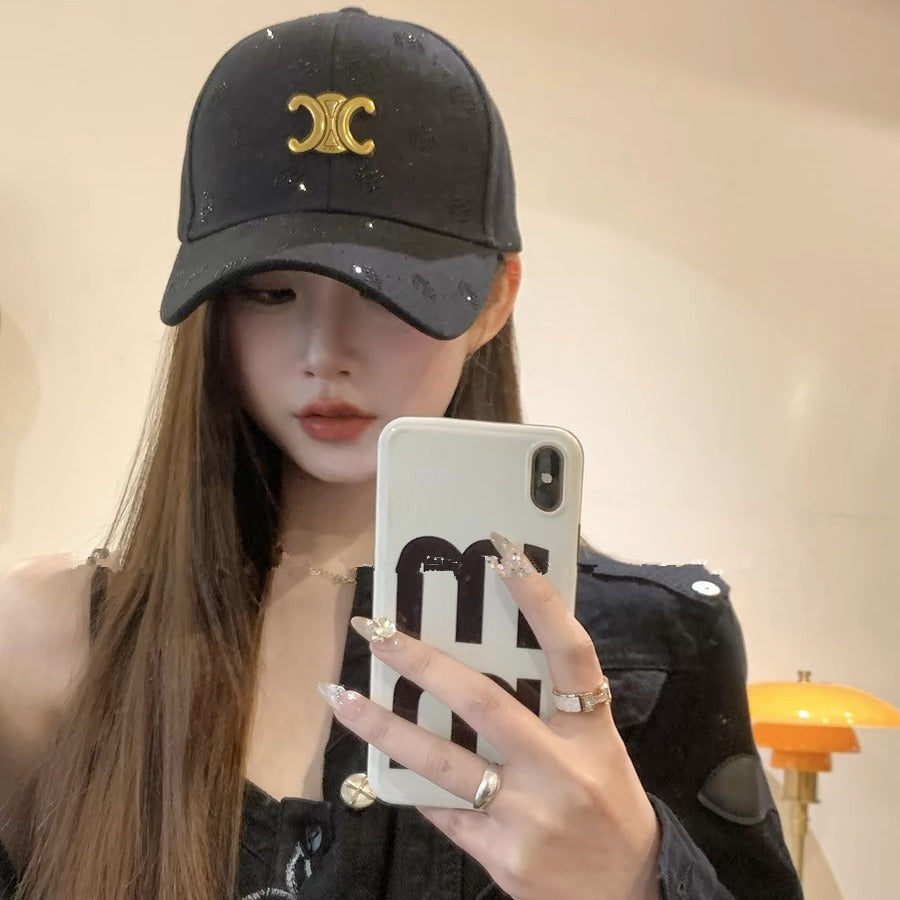 【小物】2色キラキラベースボール キャップF7552