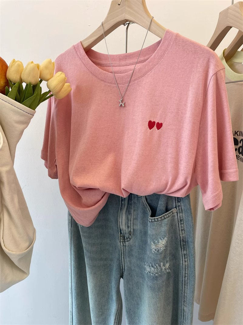 【tops】2色ゆったりTシャツF7862