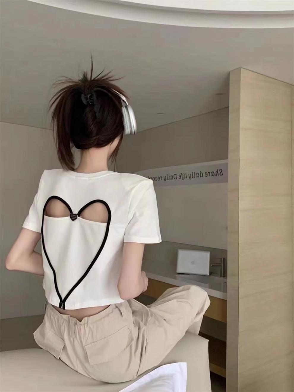 【tops】ハート柄TシャツG22036
