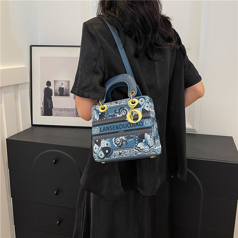 【小物】2way花柄バッグF7785