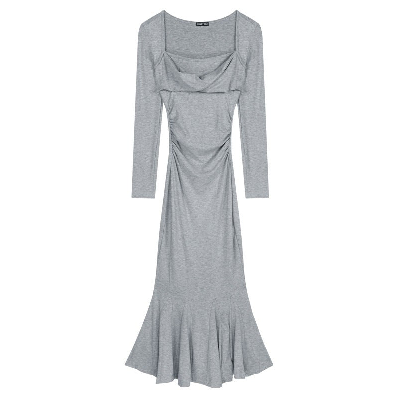 【dress】長袖マーメイドワンピースF8318