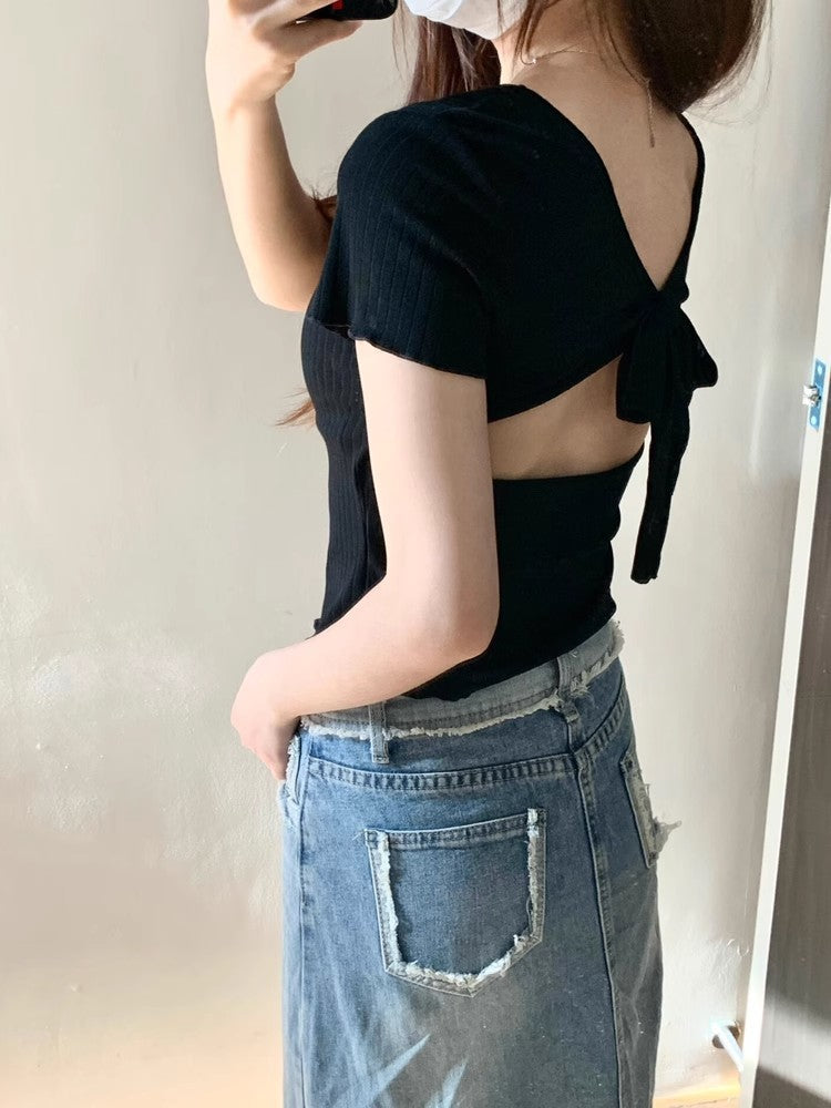 【tops】カップ付リボンTシャツG22060