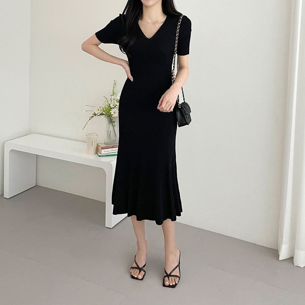 【dress】VネックニットワンピースG21815