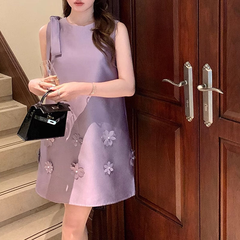 【dress】ノースリーブギャザーワンピースF7662