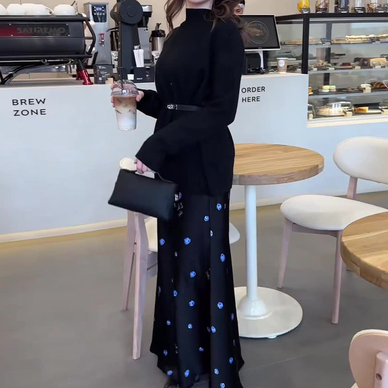 【set】セーター+ロング丈スカート2点セットF8007